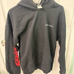 Zeta tau alpha large Black Hoodie with Red Flame Design